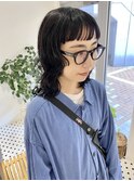 黒髪パーマ オン眉