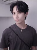 センタ―パート/ツーブロック/韓国/黒髪/パーマ