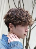 緩めスペインカールラルフカールスパイラルパーマフェード30代