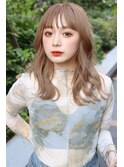 ★小顔前髪ワンカールくびレイヤーカット黒髪ネビージュボブルフ