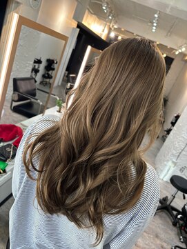 ブレンド 渋谷(BLend) 前髪ハイライトカラーこなれミディイメチェンウェーブパーマ