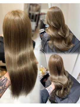ロエ 恵比寿 代官山(ROE) オリーブベージュ レイヤーカット 前髪 ブリーチなし 艶髪