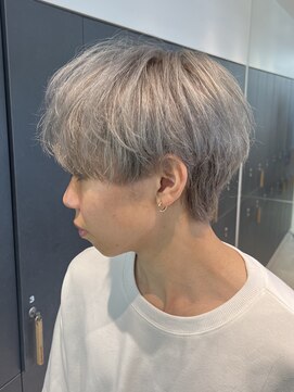 ロンドシエル 横浜(Lond ciel) men'sメンズマッシュホワイトカラーブリーチシルバーカラー横浜