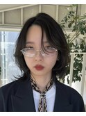 bミディアムレイヤーカットハッシュカットウルフレイヤーカット