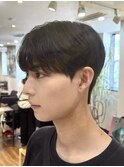 シースルーマッシュダウンパーマフェザーショート韓国ヘアメンズ