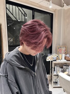 エラ(ere) ピンクカラー 1ブリーチ ショート ピンクベージュ