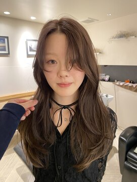 ロングレイヤー/ラベンダーベージュ