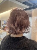 ブリーチのピンクベージュカラー