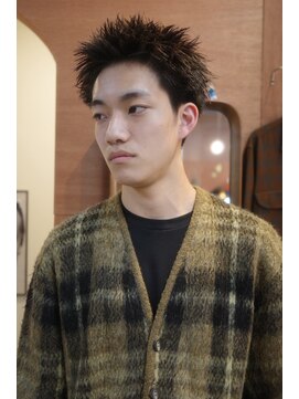 エディ(Edy) メンズスパイキーボックスショートブラウンンカラー眉毛カット