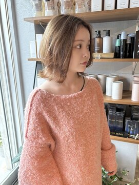 ヘアーループセラデザインワークス(Hair ruup Sela design works) ミルクティーベージュ × ボブレイヤー