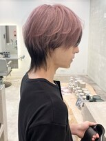 ダブルトーキョー シブヤ(W-TOKYO SHIBUYA)&nbsp;ホワイトピンクアンブレラカラーブリーチハイトーンウルフカット