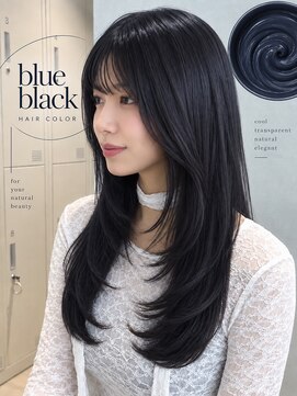 トリッカ シブヤ(TRICCA SHIBUYA) 透明感ブルーブラック/髪質改善カラー/韓国風/漆黒/羽エクステ
