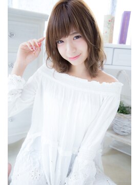 アンジュ ヘアー(Ange hair) アンジュヘアー　イノセントカラーの無造作ウェーブスタイル