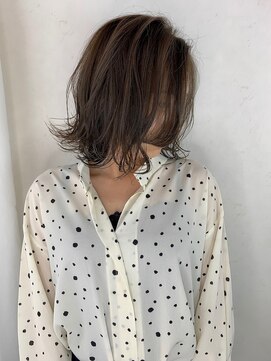 セシルへアー 福岡天神店(Cecil hair) ハイライト×外ハネセミディ