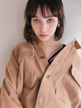 ヌイ 横浜(nui) アッシュブラウンボブ_ホワイトアッシュショートパーマ