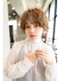 大人かわいい前髪セシルカットココアブラウンフリンジウェーブ