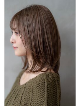 オースティン 調布アミックス(AUSTIN) 大人かわいい前髪セシルカットココアブラウンフリンジウェーブ