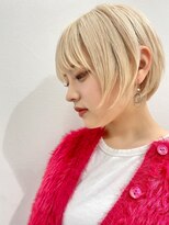 ミエル ヘア 新宿(miel hair) 大人可愛いショートボブ×プラチナベージュ