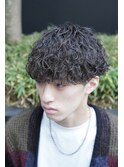 波巻きスパイラルツーブロックショートマッシュパーマ