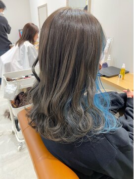 ネイロ 錦糸町(NeiRo) フェイスフレーミングインナーカラーマットブルー　水色カラー