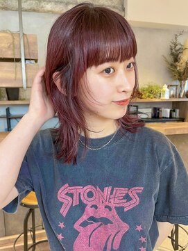 ディッセンバー 渋谷(December) ボルドーカラー/レッドブラウン/ワイドバング/レイヤー