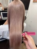 ネクサス 心斎橋(Nexus)&nbsp;エアリーロング美髪切りっぱなしボブピンクブラウンNexus心斎橋