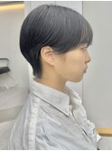 切りっぱなしボブ/ブルーブラック/ミニボブ/似合わせカット