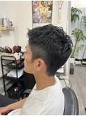 刈り上げ+パーマ