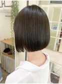 横浜タッセルボブショコラブラウン切りっぱなしボブショートボブ