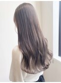 透明感ミルクティーグレージュレイヤーカットロング20代30代