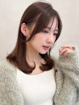 アグノス 青山(Agnos) シースルーバング20代30代40代◎アプリコットオレンジ美髪