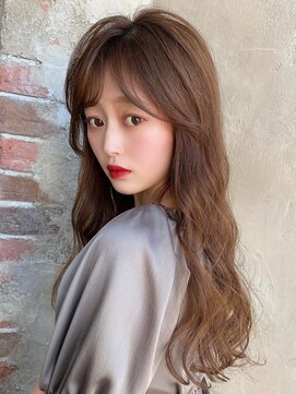 ラルユー 金山(LallYou) 30代大人かわいい外ハネセミロング × ミルクティーベージュ