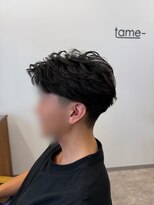 タメ(tame-)&nbsp;サーフカール/フェザーパーマ/ブルーブラック【都賀/メンズ】