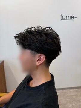 タメ(tame-) サーフカール/フェザーパーマ/ブルーブラック【都賀/メンズ】