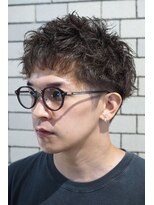 ヨシザワインク プレミアム 横浜 桜木町店(YOSHIZAWA Inc. PREMIUM) ツーブロックメガネに合う爽やかスパイキースパイラルパーマ