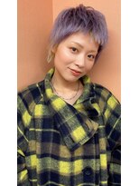 キジ(KIJI) ベリーショート/ベビーバング/ホワイトカラー/バイオレット