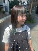 インナーカラー/レイヤーカット/ミントグリーン