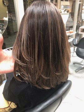 ヘアーブランド ジン フィール(HAIR BRAND Jin feel) バレイヤージュ×ベージュカラー【松山美容室】