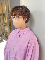 モルニ(MORNI)&nbsp;髪質改善トリートメント_マロンベージュ Aラインボブ かきあげ