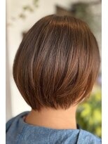 ヘアーサロン プアメリア(Puamelia)&nbsp;まるみショートナチュラル小顔ブラウン艶カラー＿大人マッシュ