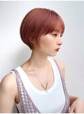 大人ショート前髪あり丸み丸顔面長エラ張り絶壁ひし形K0813