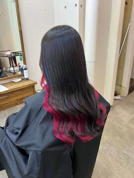 アジールヘア 北千住駅西口店(agir hair) インナーカラービビットピンクカラー派手髪カラー北千住