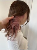 ホワイトピンク　ハイトーンカラー　福井美容室