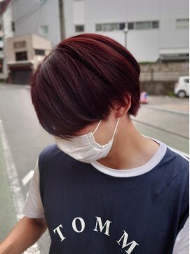 シュク 高円寺(SYUK) 加藤【高円寺】チェリーレッド/ブリーチなし/センターパート