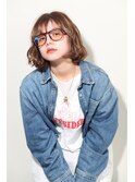 抜け感ボブ スパイラルパーマ　くすみベージュ【20代/30代】