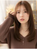 ミルクティーピンクレイヤーカット艶ロングh3上尾20代30代40代