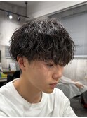 縦落ちツイストスパイラルパーマ刈り上げマッシュ名古屋栄メンズ