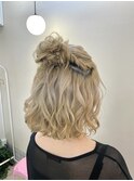 ハーフアップお団子
