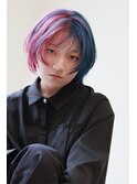 ボブレイヤーカット　ブリーチ　ツートーンカラー　S