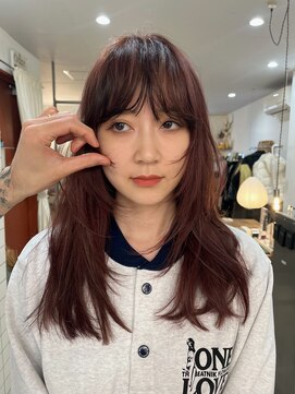 カルテ(QUARTE) 深みワインレッド 顔まわりレイヤー